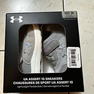 Under Armour Kids Gray and White UA Assert 10 Sneakers